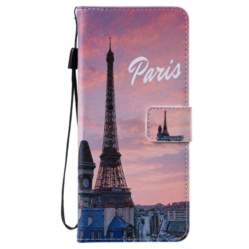 Lederhüllen Für Samsung Galaxy Note 20 Ultra Eiffelturm Rosa Himmel