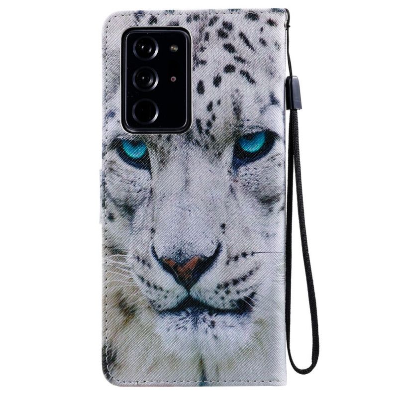 Lederhüllen Für Samsung Galaxy Note 20 Ultra Weißer Tiger