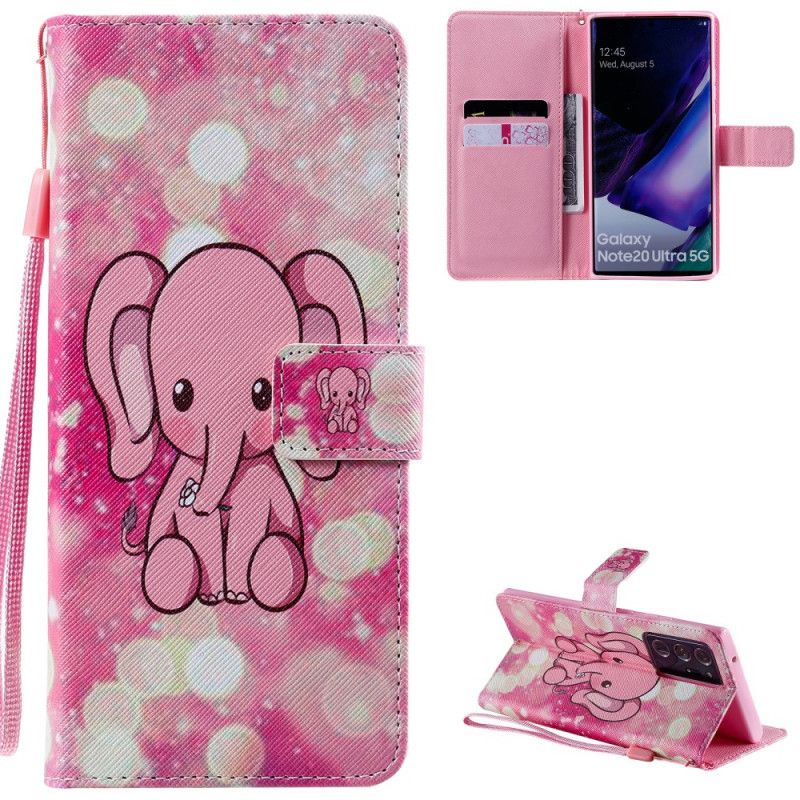 Lederhüllen Samsung Galaxy Note 20 Ultra Babyrosa Elefant
