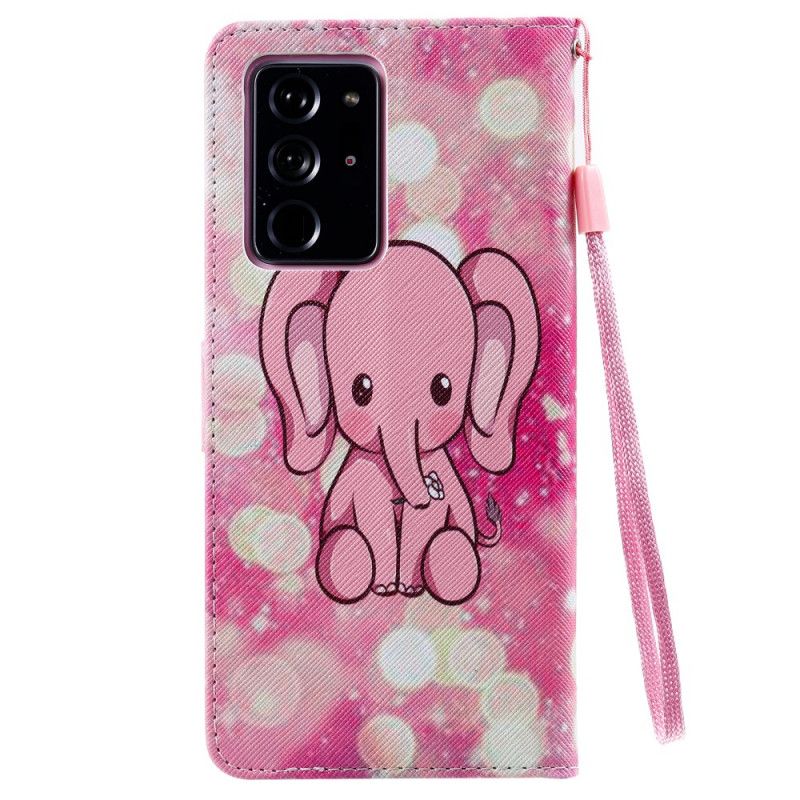 Lederhüllen Samsung Galaxy Note 20 Ultra Babyrosa Elefant