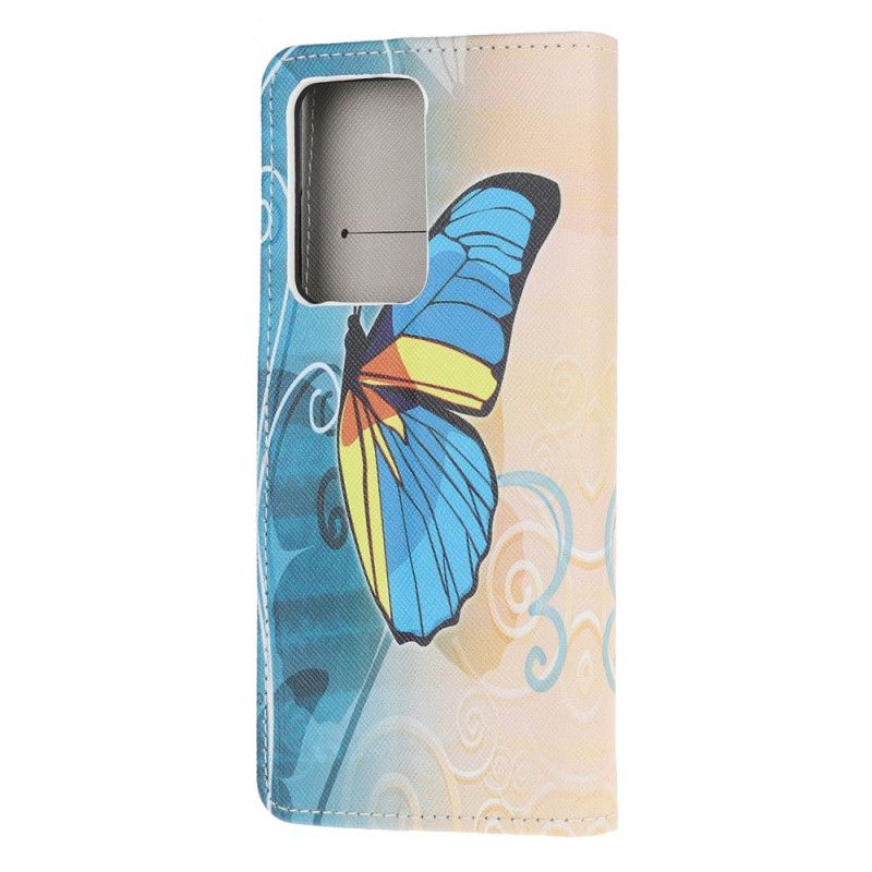 Lederhüllen Samsung Galaxy Note 20 Ultra Bunte Schmetterlinge