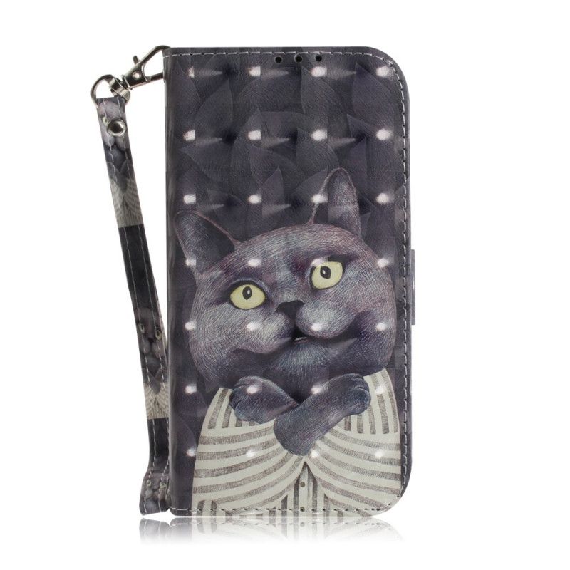 Lederhüllen Samsung Galaxy Note 20 Ultra Graue Katze Mit Tanga