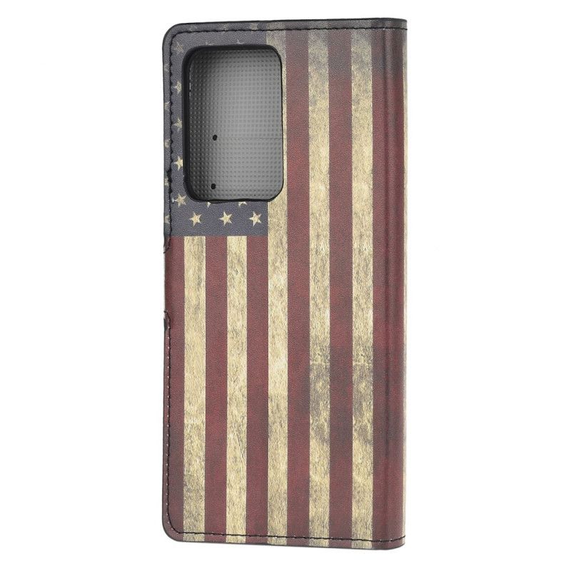 Lederhüllen Samsung Galaxy Note 20 Ultra Handyhülle Usa-Flagge