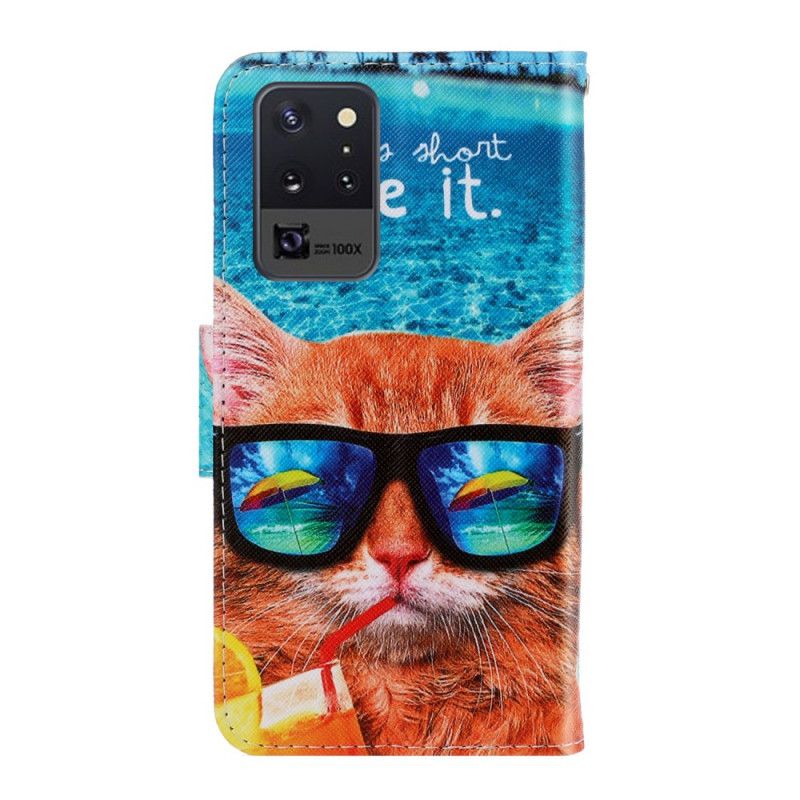 Lederhüllen Samsung Galaxy Note 20 Ultra Katze Lebe Es Mit Tanga