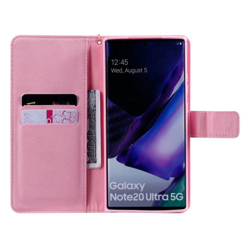 Lederhüllen Samsung Galaxy Note 20 Ultra Rosa Katze