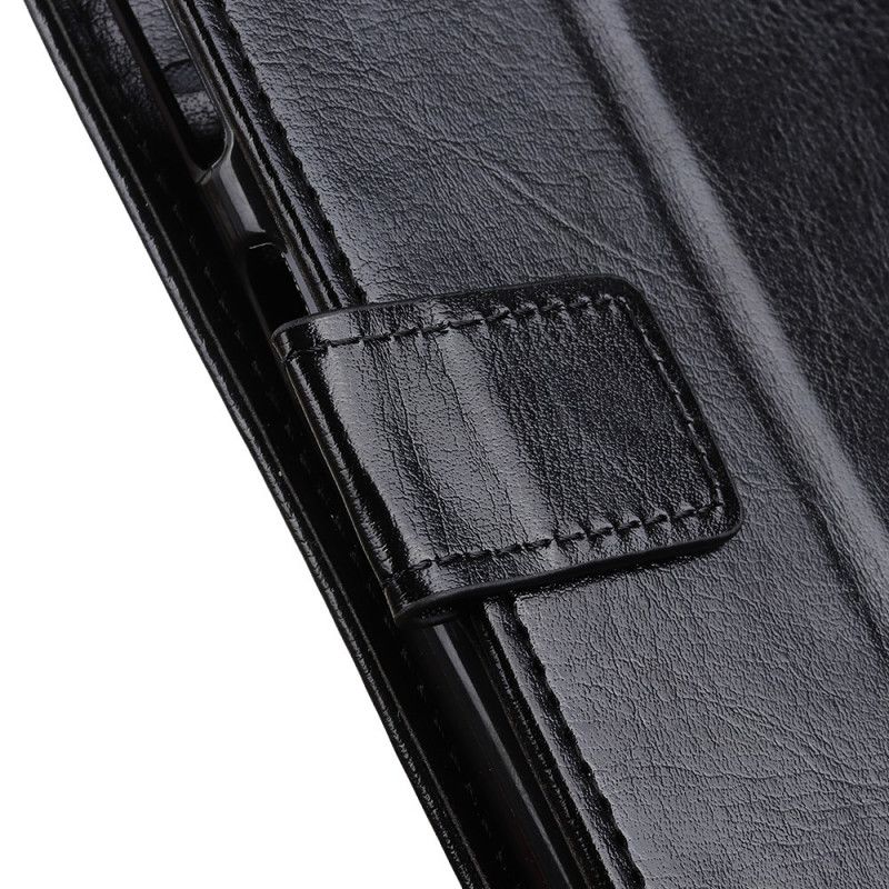Lederhüllen Samsung Galaxy Note 20 Ultra Schwarz Glänzendes Kunstleder