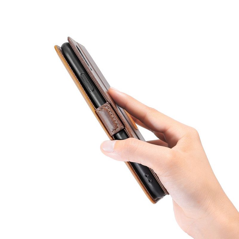 Lederhüllen Samsung Galaxy Note 20 Ultra Schwarz Handyhülle Zweifarbiger Lederstil