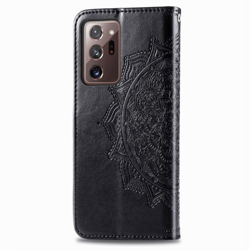 Lederhüllen Samsung Galaxy Note 20 Ultra Schwarz Mandala Mittleren Alters