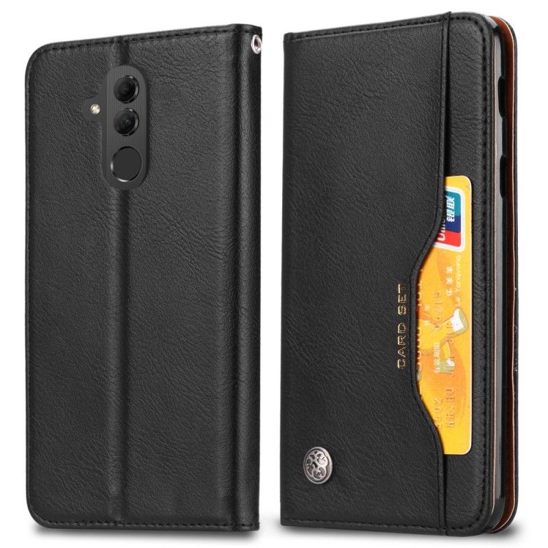 Flip Case Huawei Mate 20 Lite Schwarz Kartenhalter Aus Kunstleder