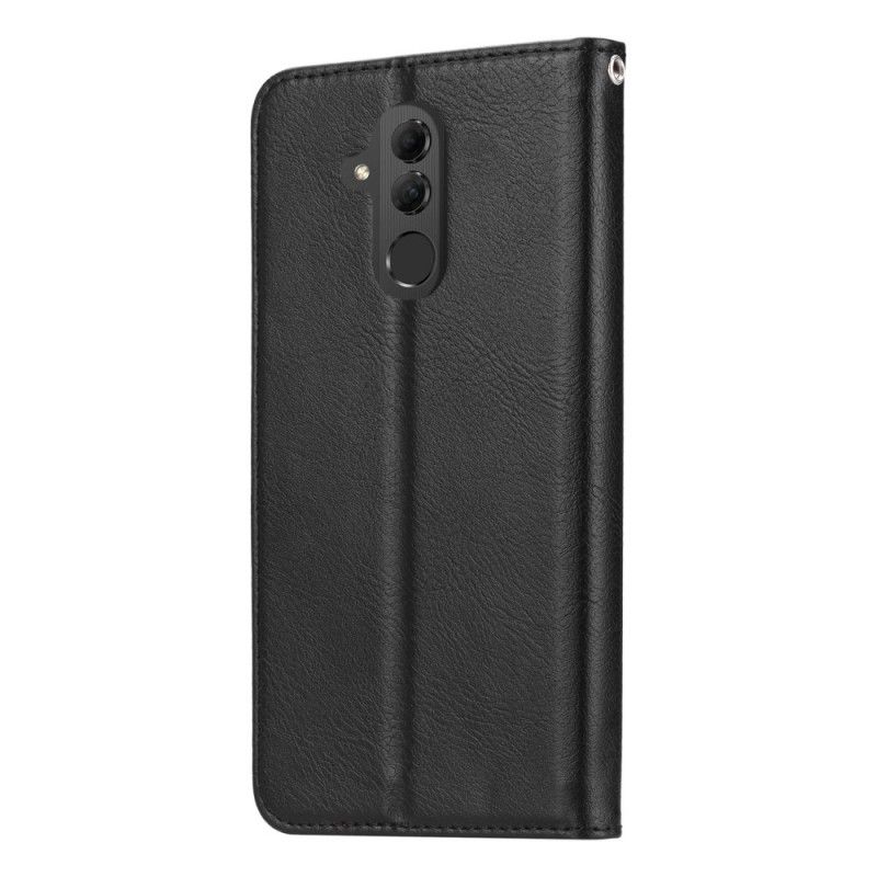 Flip Case Huawei Mate 20 Lite Schwarz Kartenhalter Aus Kunstleder