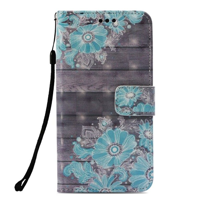 Lederhüllen Huawei Mate 20 Lite 3D Blaue Blumen