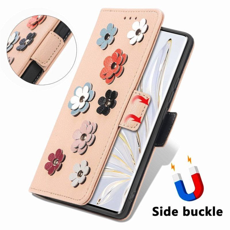 Flip Case Für Honor 70 3d-blumen