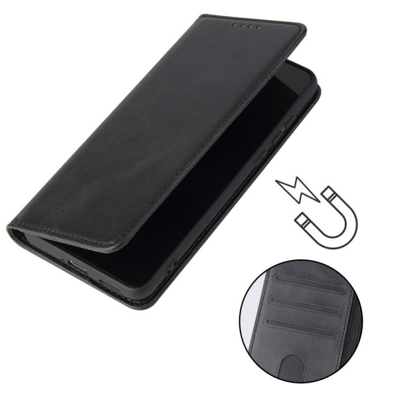 Flip Case Huawei P40 Schwarz Business-Stil Plus Ledereffekt