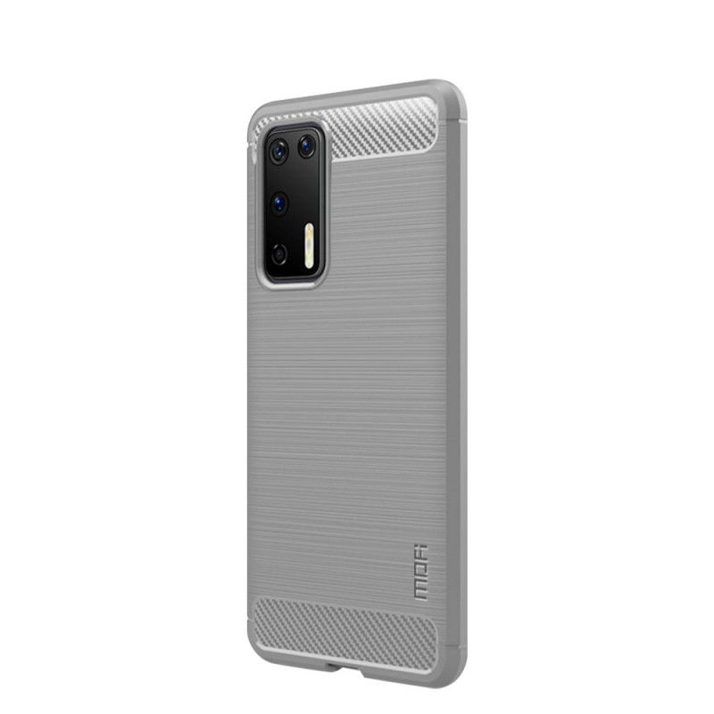 Hülle Für Huawei P40 Schwarz Mofi Gebürstete Kohlefaser