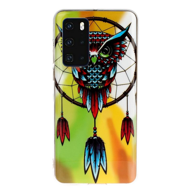 Hülle Huawei P40 Fluoreszierender Eulentraumfänger