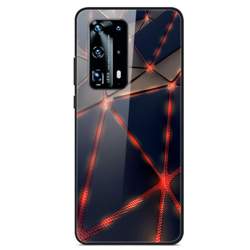 Hülle Huawei P40 Gehärtetes Rotes Strahlenglas