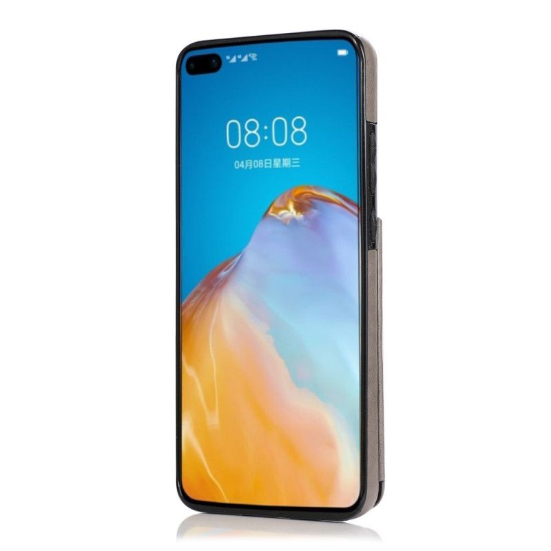 Hülle Huawei P40 Grau Handyhülle Inhaber Einer Mandala-Druckkarte