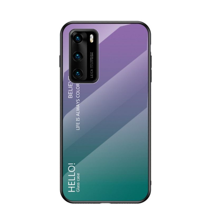 Hülle Huawei P40 Magenta Handyhülle Hallo Gehärtetes Glas