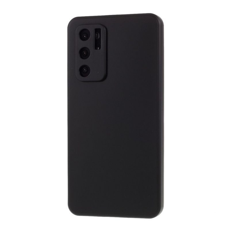 Hülle Huawei P40 Schwarz Flexibler Silikonfarbener Knopf