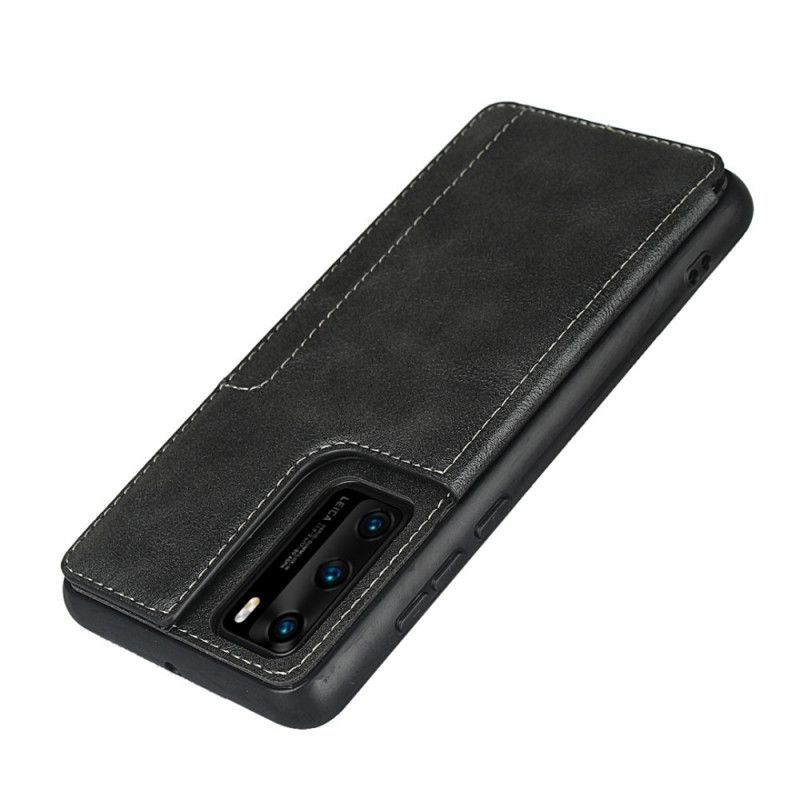 Hülle Huawei P40 Schwarz Kartenhalterhalter Und Lanyard