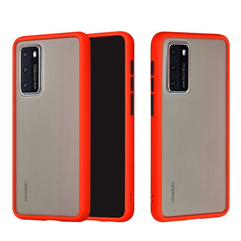 Hülle Huawei P40 Schwarz Transparenter Farbiger Umriss