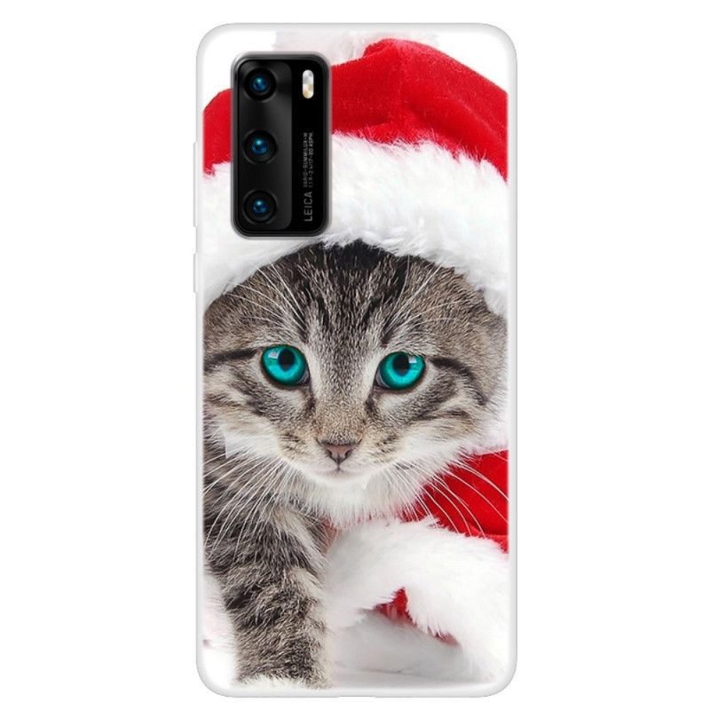 Hülle Huawei P40 Weihnachtskatze