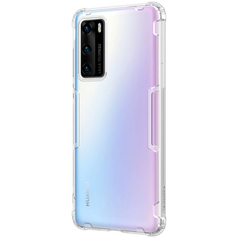 Hülle Huawei P40 Weiß Verstärkte Transparente Nillkin