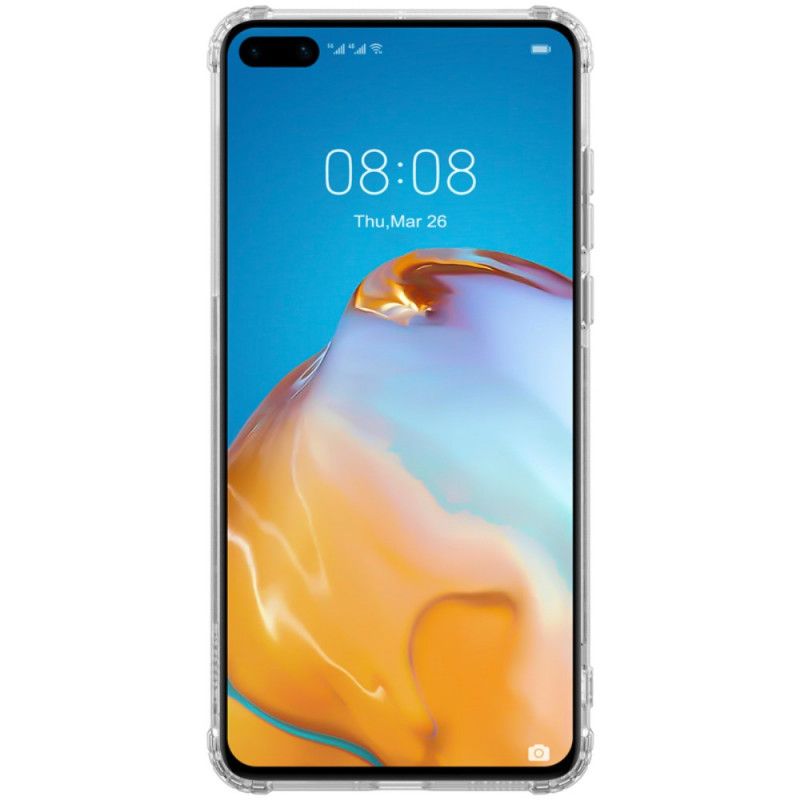 Hülle Huawei P40 Weiß Verstärkte Transparente Nillkin