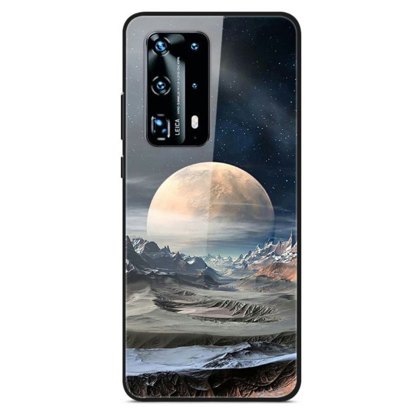 Hülle Huawei P40 Weltraummond Gehärtetes Glas