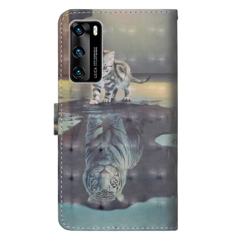 Lederhüllen Für Huawei P40 Ernest Der Tiger