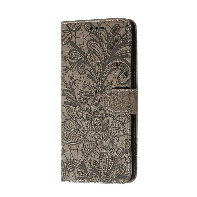 Lederhüllen Huawei P40 Rot Stammesblumen Mit Tanga