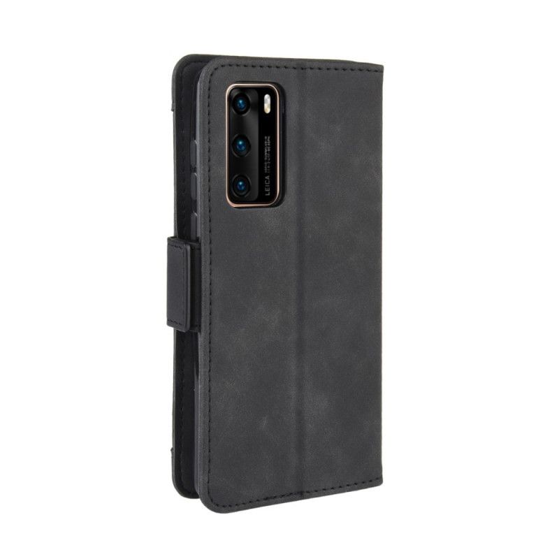 Lederhüllen Huawei P40 Schwarz Erstklassige Mehrfachkarte