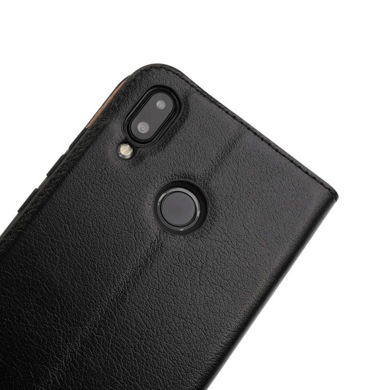 Ansichtsabdeckung Huawei P20 Lite Schwarz Dual-Leder-Effekt