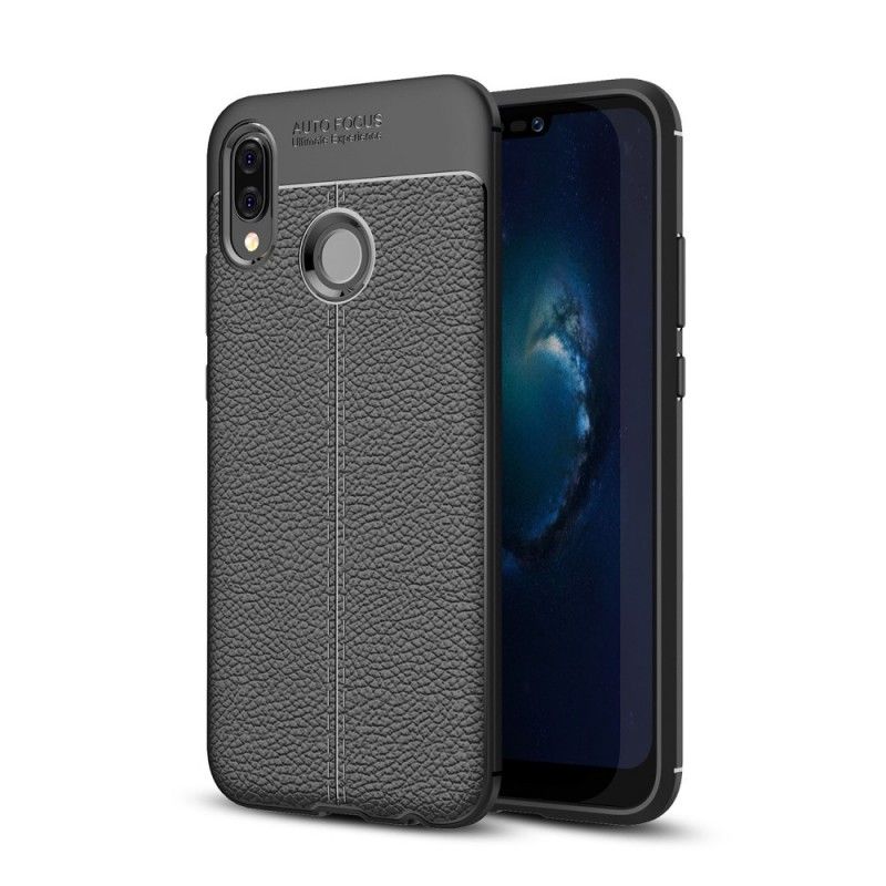 Hülle Huawei P20 Lite Schwarz Doppellinien-Litschileder-Effekt