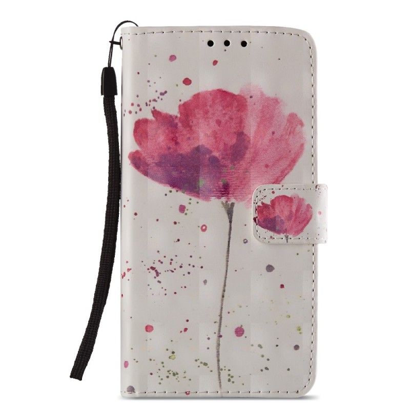 Lederhüllen Huawei P20 Lite 3D Aquarellmohn
