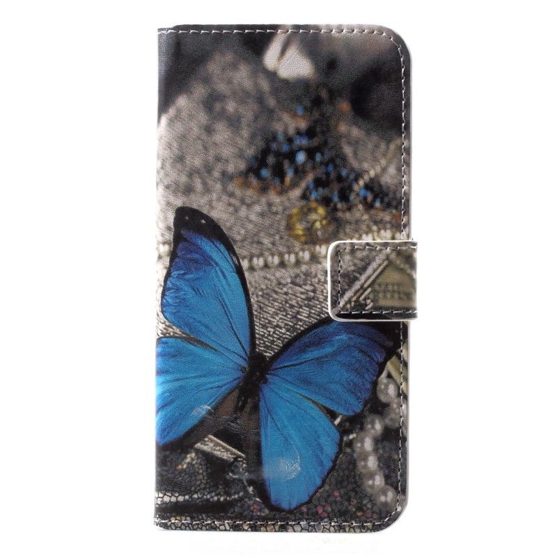 Lederhüllen Huawei P20 Lite Blauer Schmetterling