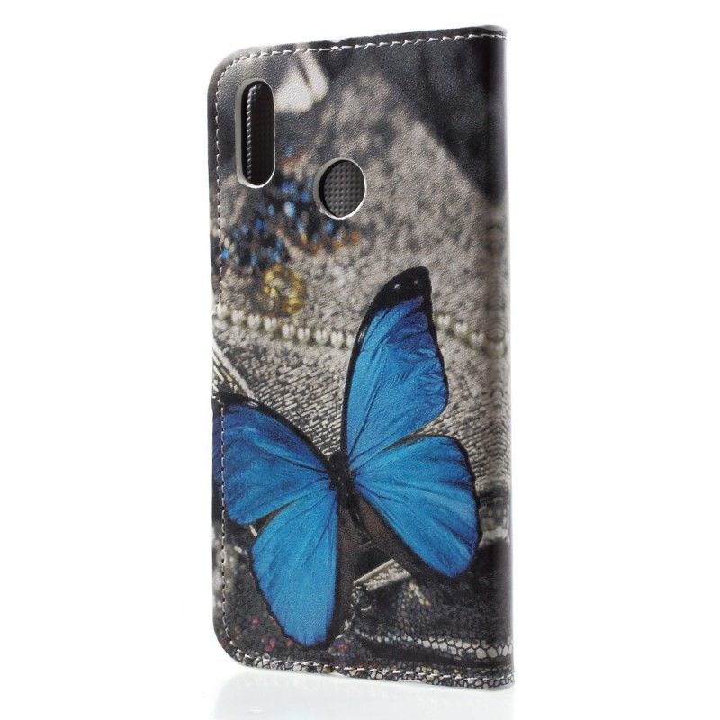 Lederhüllen Huawei P20 Lite Blauer Schmetterling