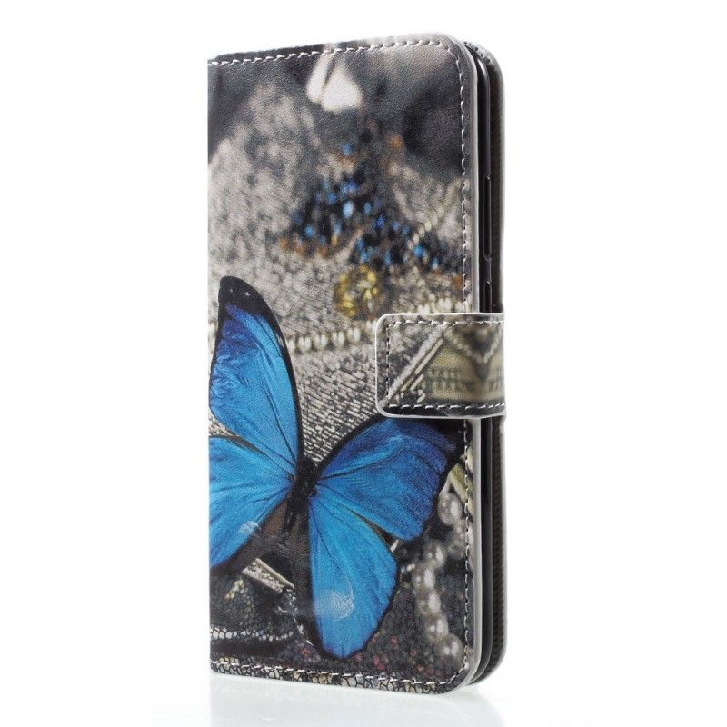 Lederhüllen Huawei P20 Lite Blauer Schmetterling