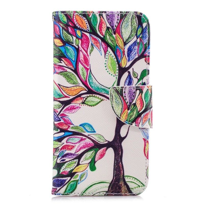 Lederhüllen Huawei P20 Lite Farbiger Baum