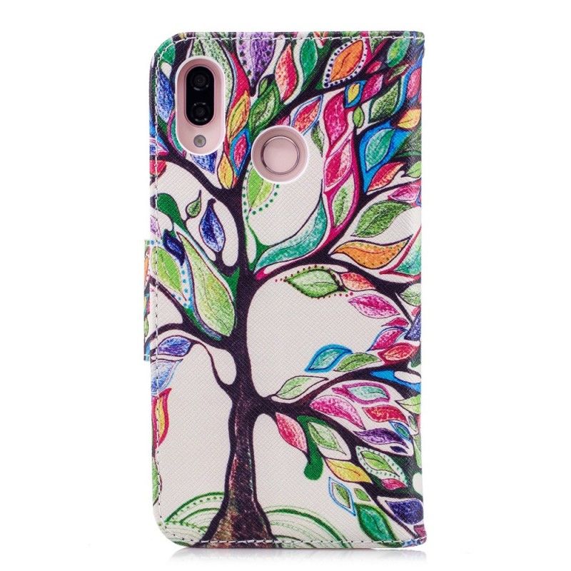 Lederhüllen Huawei P20 Lite Farbiger Baum