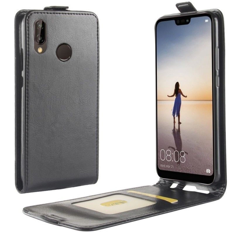 Lederhüllen Huawei P20 Lite Schwarz Faltbar