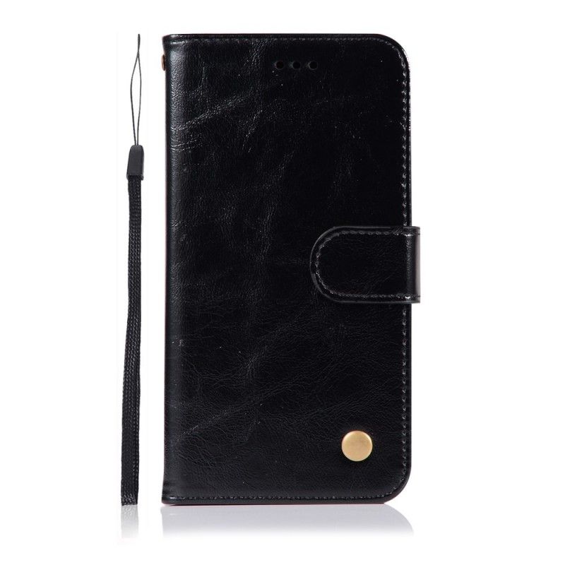 Lederhüllen Huawei P20 Lite Schwarz Vintage Ledereffekt Mit Riemen