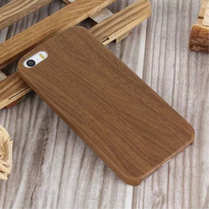 Hülle iPhone 5 / 5S / SE Holz - Dunkelbraun Holzeffekt