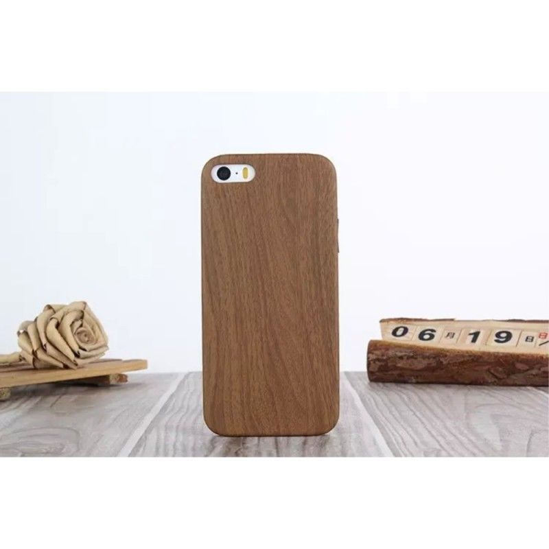 Hülle iPhone 5 / 5S / SE Holz - Dunkelbraun Holzeffekt