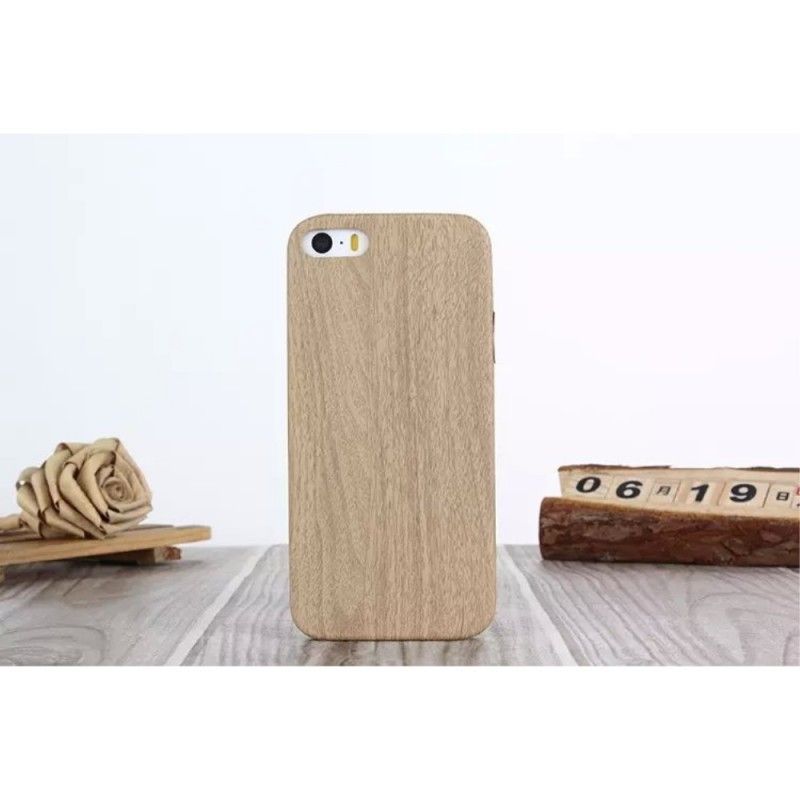 Hülle iPhone 5 / 5S / SE Holz - Dunkelbraun Holzeffekt