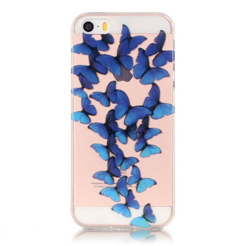 Hülle iPhone 5 / 5S / SE Transparenter Flug Der Blauen Schmetterlinge