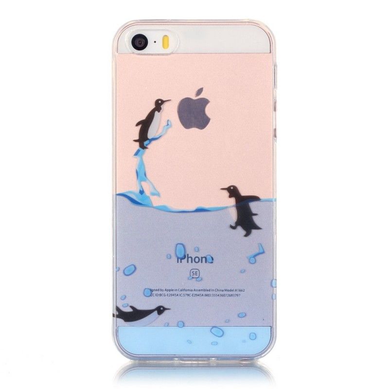 Hülle iPhone 5 / 5S / SE Transparentes Pinguinspiel