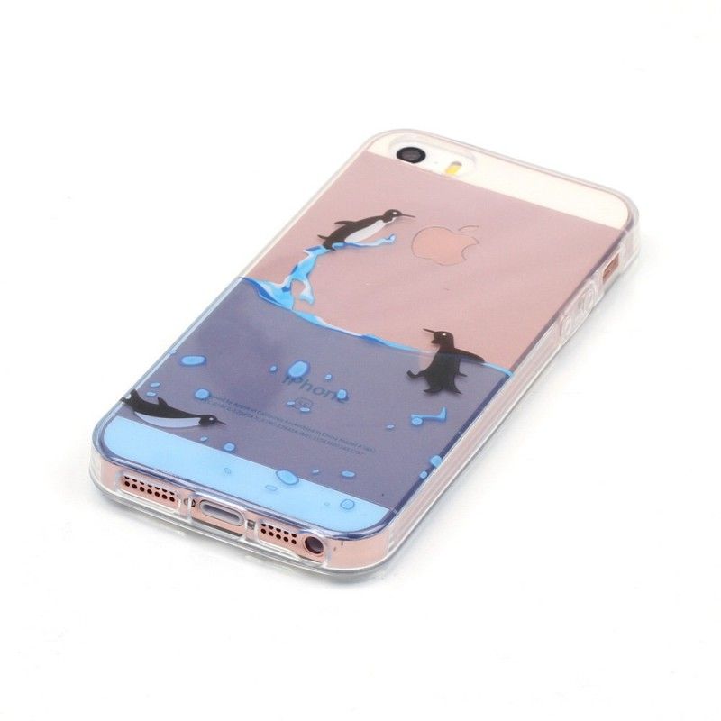 Hülle iPhone 5 / 5S / SE Transparentes Pinguinspiel
