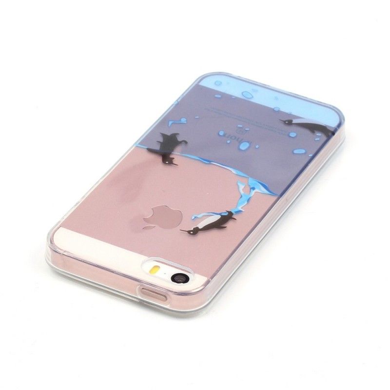 Hülle iPhone 5 / 5S / SE Transparentes Pinguinspiel