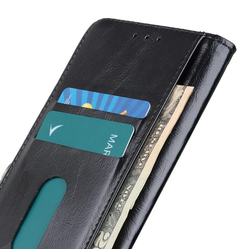 Flip Case Für OnePlus Nord CE 3 Lite 5G Khazneh-knopf Aus Lacklederimitat